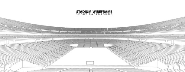 3D wireframe of stadium or sport arena. vector - 435070073