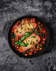 Crispy lemon chicken parmesan