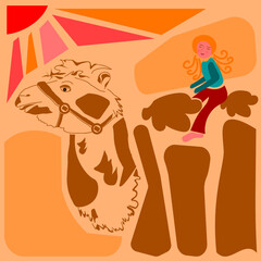 camel and girl