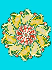 Logo design, Abstract Luxury Flower mandala ornament creative work. Hand drawing illustration. Digital art illustration