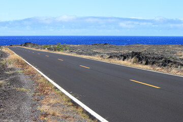 The chain of craters road in volcanoes national park, Big island, Hawaii leading through the...