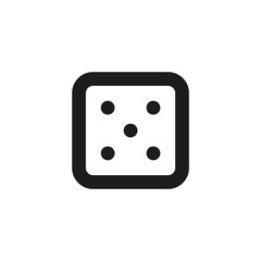 Dice cube icon for mobile and web games UI design, gambling, chance games concept.