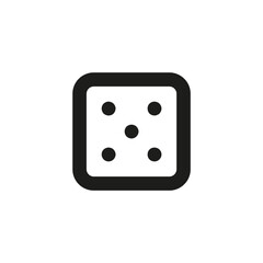 Dice cube icon for mobile and web games UI design, gambling, chance games concept.