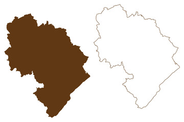 Fototapeta na wymiar Bernkastel-Wittlich district (Federal Republic of Germany, State of Rhineland-Palatinate) map vector illustration, scribble sketch Bernkastel Wittlich map