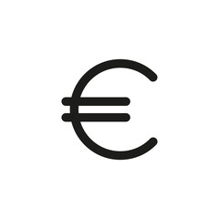 Euro currency symbol icon for web and mobile financial applications UI design.