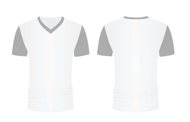 White v neck t shirt. vector illustration