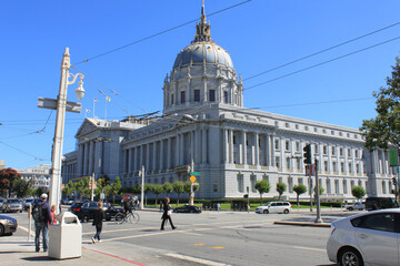 San Francisco, California, USA-August 06, 2012: View to San Francisco City Hall, a monument,...