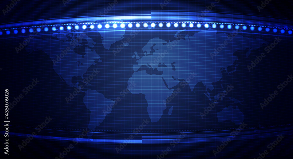 Poster modern glowing blue lights in a 3d rendered studio room with free copy space. abstract empty room ba