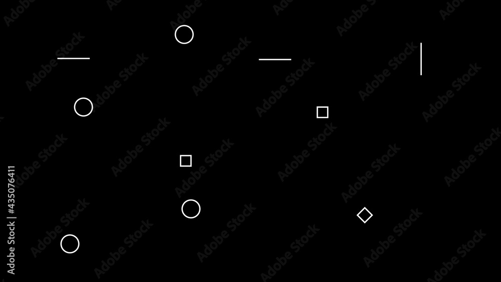 Poster 3d rendering digital abstract background with set of blinking geometric elements. computer generated