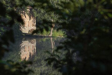Old river water mill