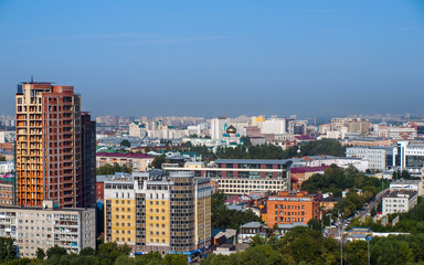 view of the central streets of the city of Omsk