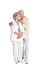 portrait of  senior couple hugging