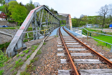 Alte Eisenbahnbrücke in Olbernhau Sachsen 