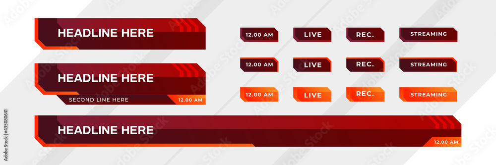 Poster text video strip vector lower third design template