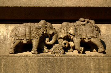 NASHIK, INDIA - Dec 18, Stone carvings in Kalaram Temple (Hindu Temple) in Nashik in India, It is famous Hindu temples in Nashik