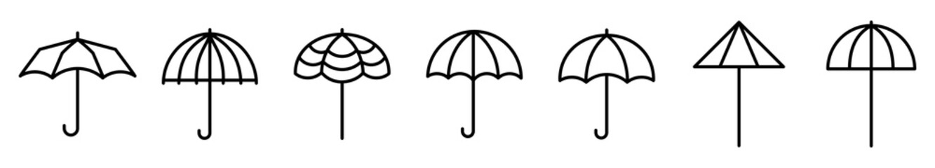 Umbrella icons. Set of umbrella icons. Vector illustration. - obrazy, fototapety, plakaty