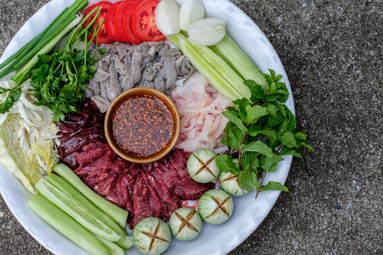 Meat with sauce is a very famous and popular dish in northern Thailand.