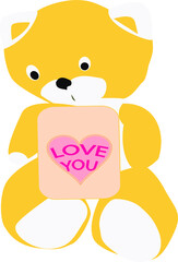 Teddy bear soft toy with the inscription love you