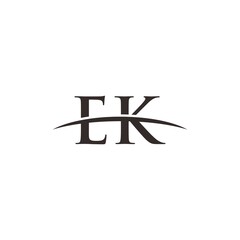 Initial letter EK, overlapping movement swoosh horizon, company logo design inspiration
