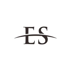 Initial letter ES, overlapping movement swoosh horizon, company logo design inspiration