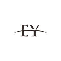 Initial letter EY, overlapping movement swoosh horizon, company logo design inspiration