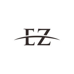 Initial letter EZ, overlapping movement swoosh horizon, company logo design inspiration