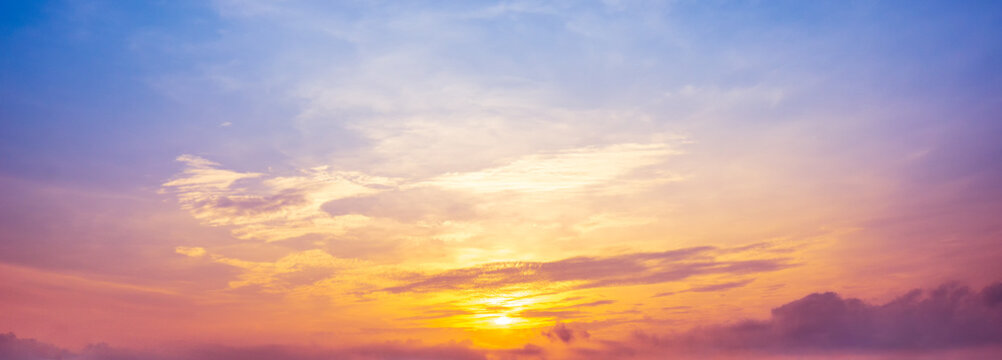 The calm morning sunrise and cloudy pastel sky © c_atta