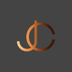 JC monogram logo design. Fashion designer. Gold Monogram initials. Download it now