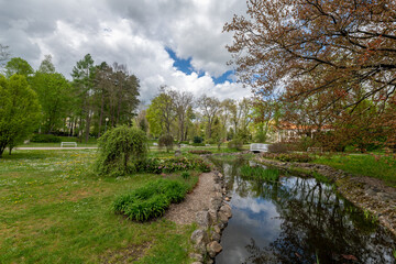 Spring in the spa park - Frantiskovy Lazne (Franzensbad) - great Czech spa town in the western part...