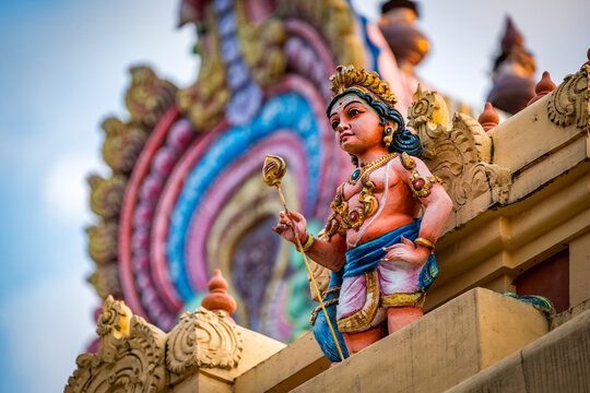 statue on top of Sri Mayurapathy Murugan temple in berlin