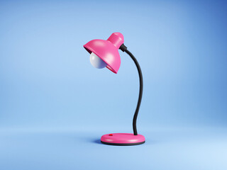 Pink desk lamp. 3d illustration