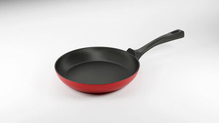 Frying pan on white background. 3d illustration