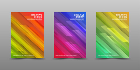 Naklejka premium Minimal covers design. Modern background with abstract texture for use element poster, placard, catalog, banner, flyer, etc. Multicolor shapes with overlap layer style. Future geometric patterns.