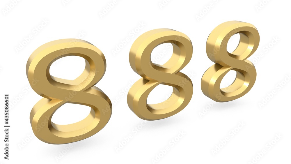 Poster gold metal 3d numbers 