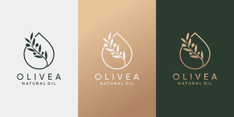 Olivea logo design for beauty salon, cosmetic and spa. Olive logo and business card design.