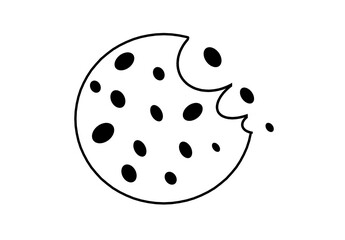 Round chocolate chip cookies in black and white