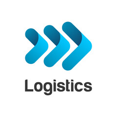 Abstract blue arrows logo,arrows icon,logistic sign,transport Company symbol,brand business.Design template identity start up.Vector illustration.