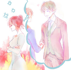 やきもちを妬く女性