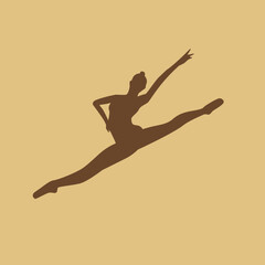 Fototapeta na wymiar Gymnastics girl vector logo. Stretching, dancing silhouette. Splits women. Download it now