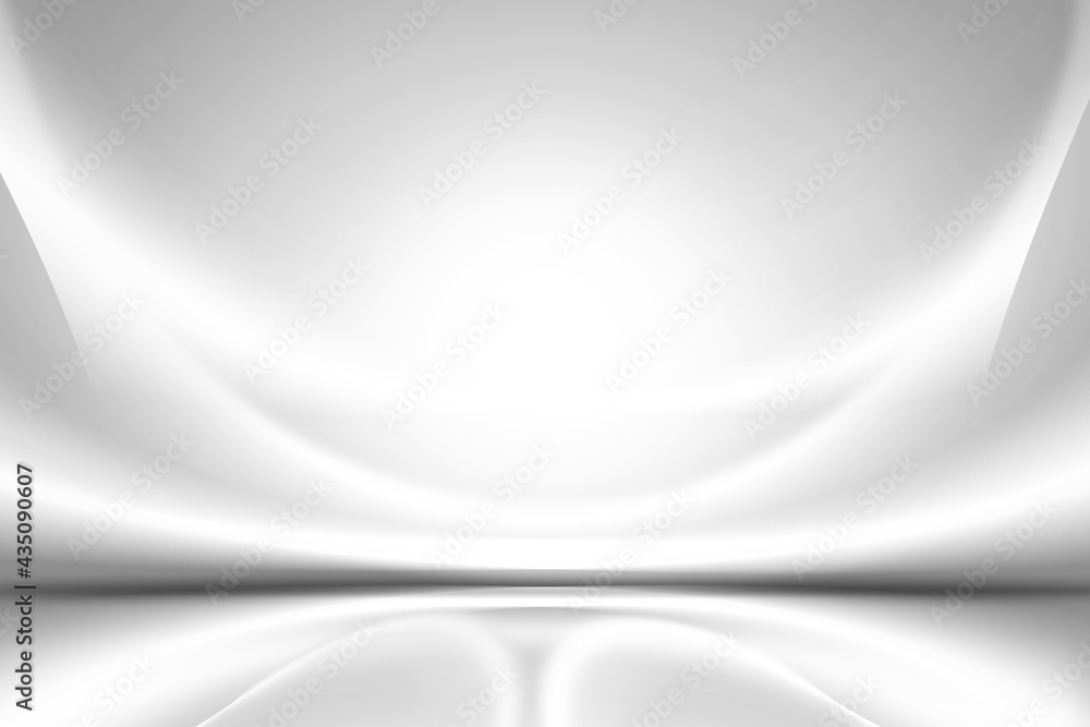 Poster white and gray abstract background waves and smooth light trails that are blurred and soft for desig