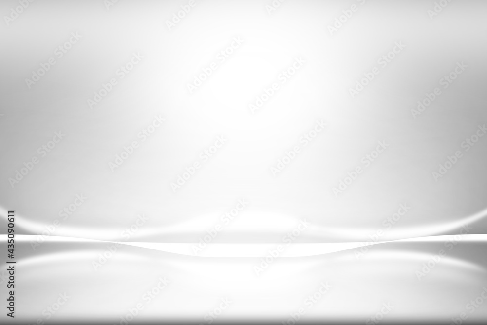 Poster white and gray abstract background waves and smooth light trails that are blurred and soft for desig