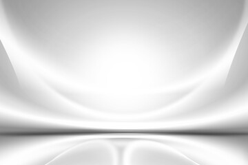 White and gray abstract background waves and smooth light trails That are blurred and soft  For design and display work
