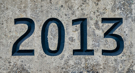 2013 Jahreszahl in Stein