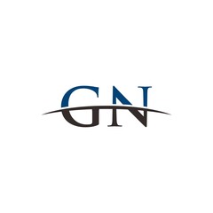 Initial letter GN, overlapping movement swoosh horizon, company logo design inspiration