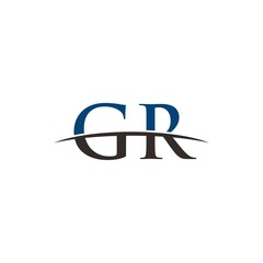 Initial letter GR, overlapping movement swoosh horizon, company logo design inspiration