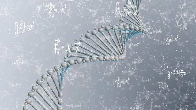 DNA molecule structure Science Presentation concept loop 4k background. Futuristic Style of Dust Particles abstract of DNA movement