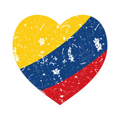heart with colombia flag