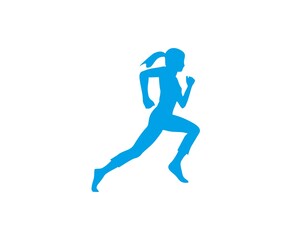 Fototapeta na wymiar running girl silhouette vector