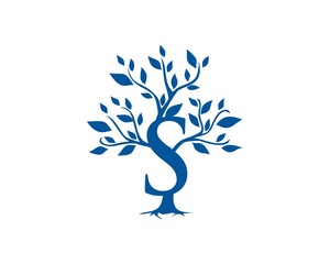 letter s with tree vector logo