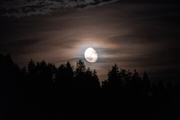 full moon and clouds